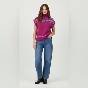 SISLEY Benneton Turtleneck Wool Blend Sweater Vest